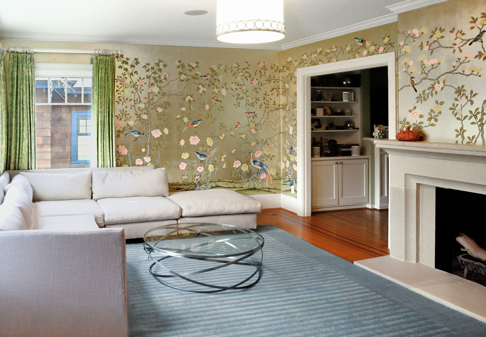 Hand Painted Mural in Silver Leaf - Wallpaper Installation | Vancouver, BC